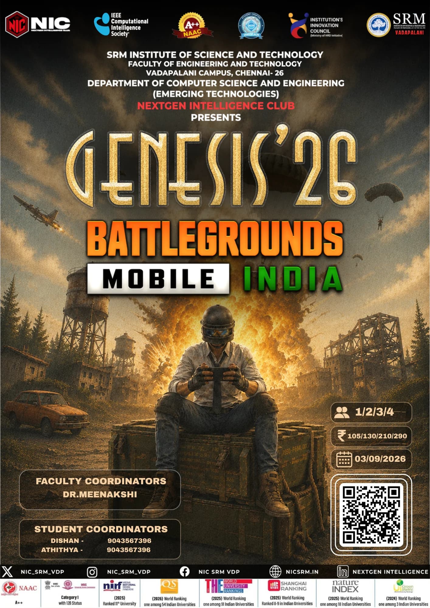 Poster for BGMI, a Genesis '26 event