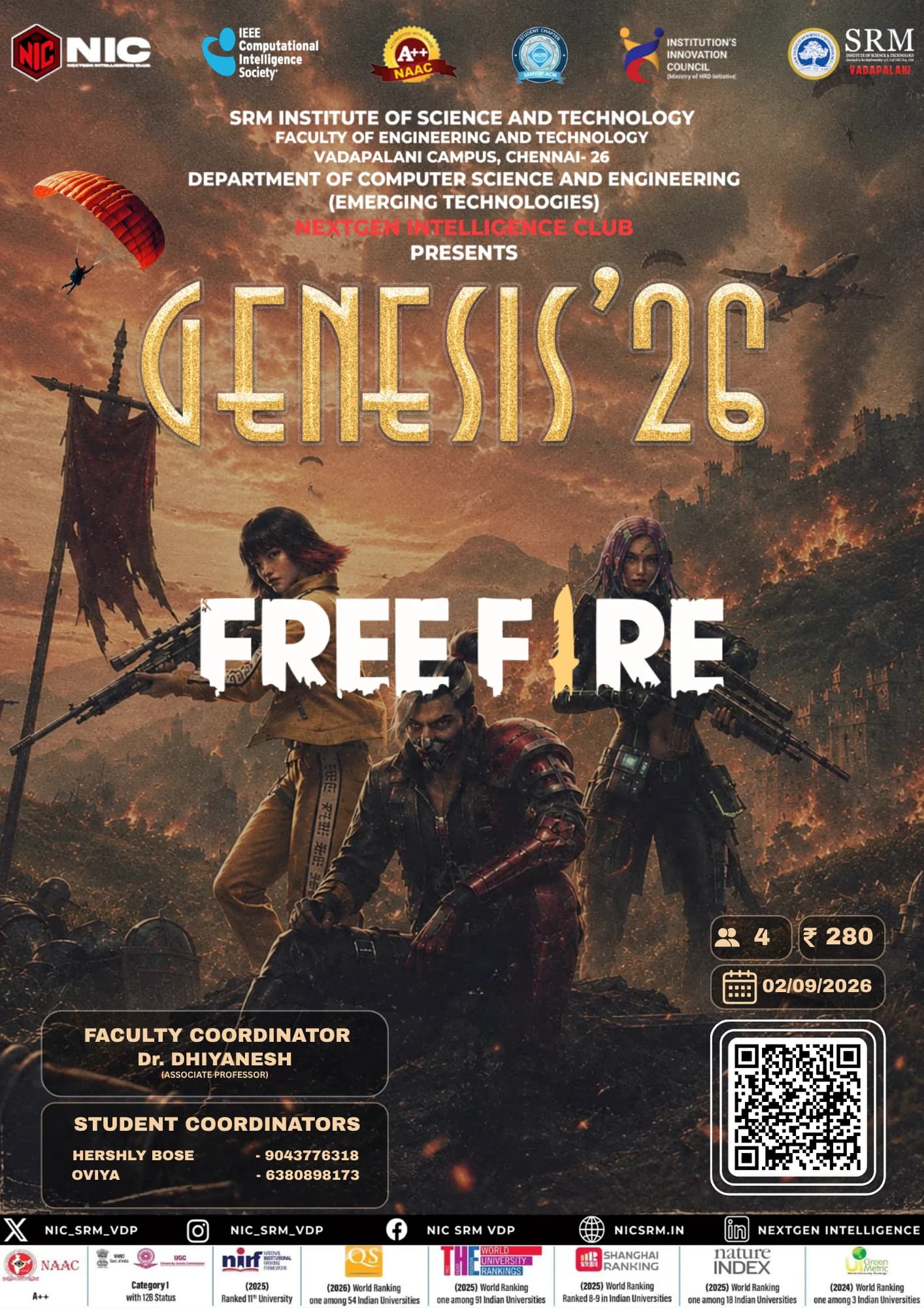 Poster for Free Fire, a Genesis '26 event