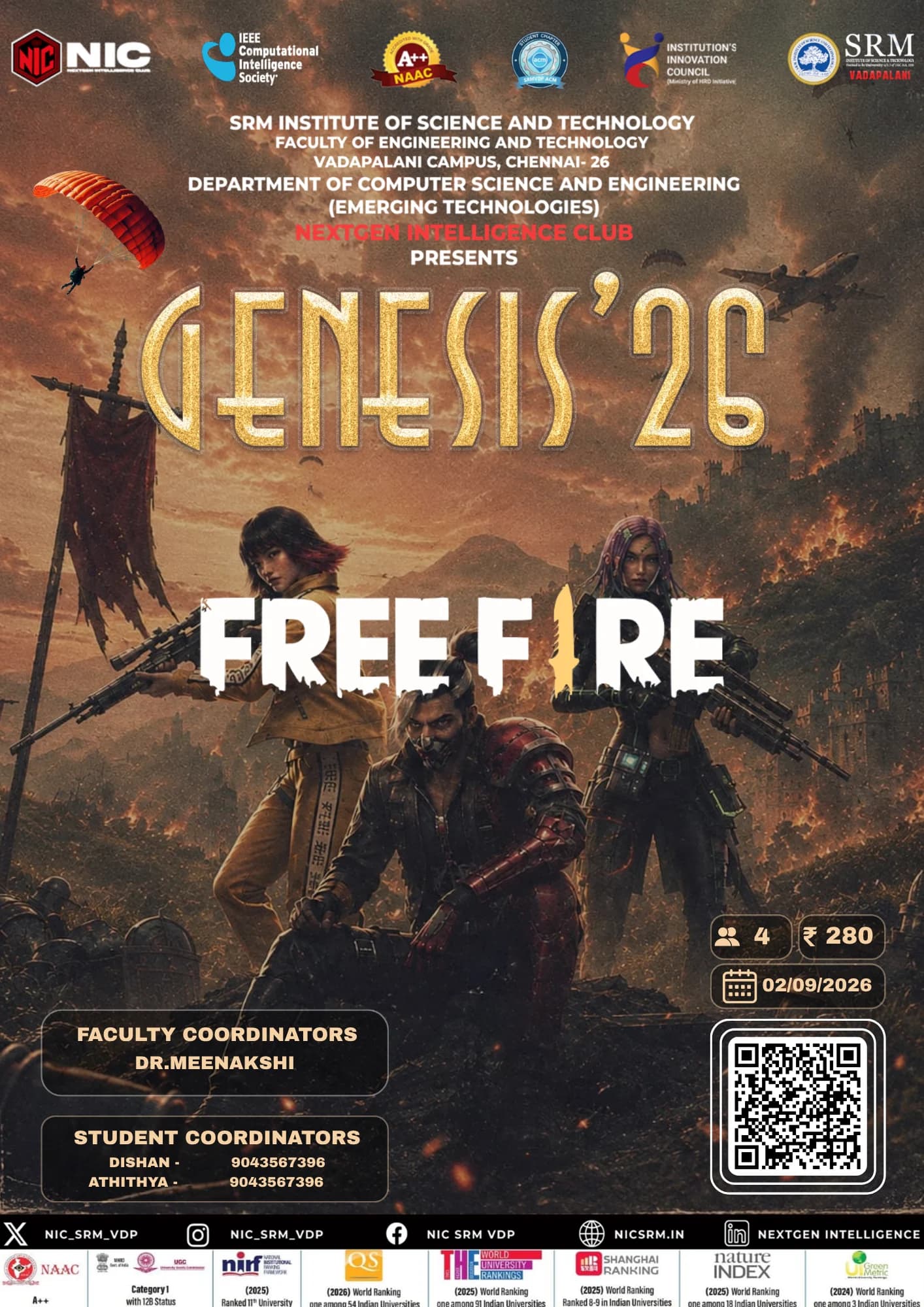 Poster for Free Fire, a Genesis '26 event