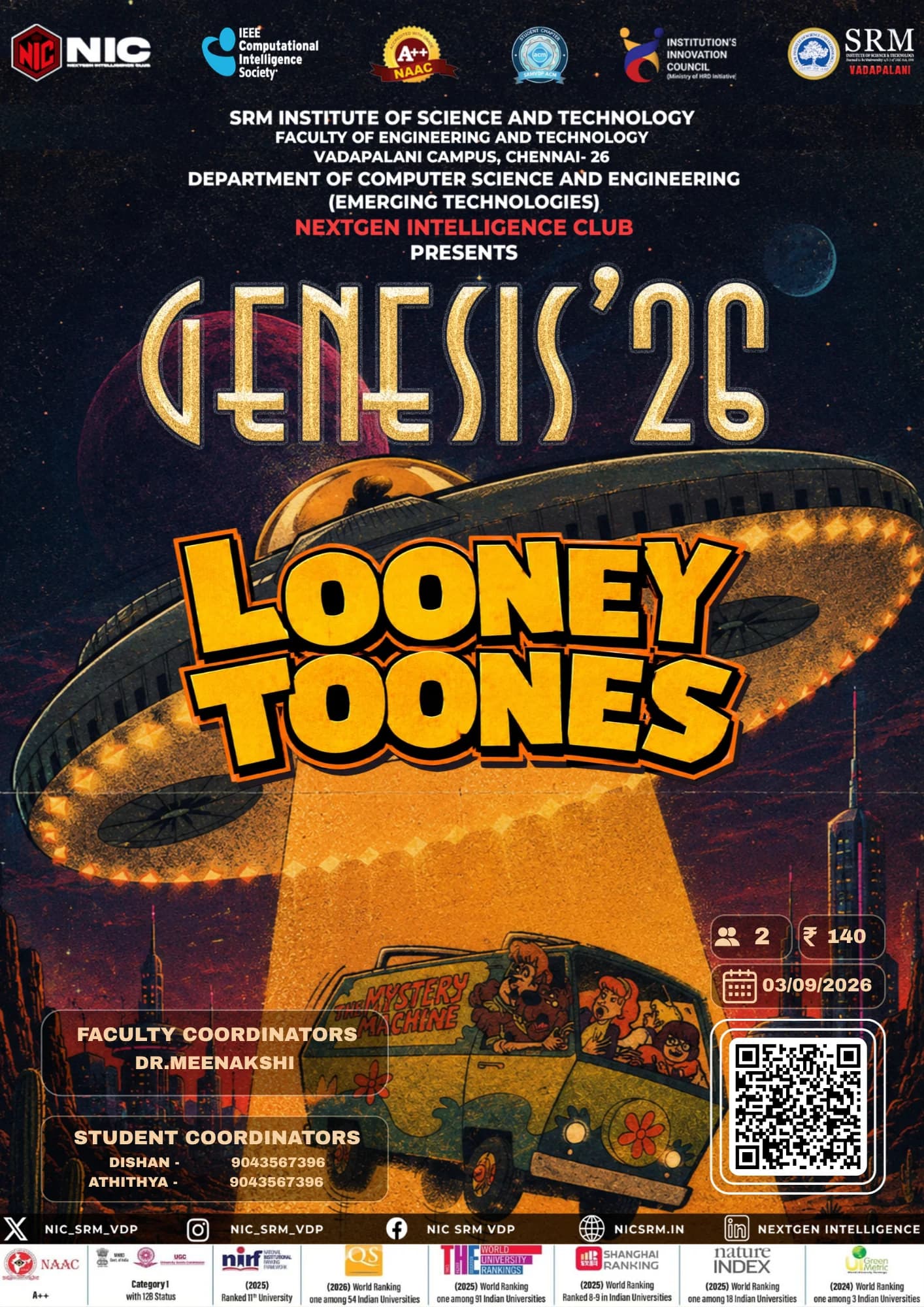 Poster for Looney Toons, a Genesis '26 event
