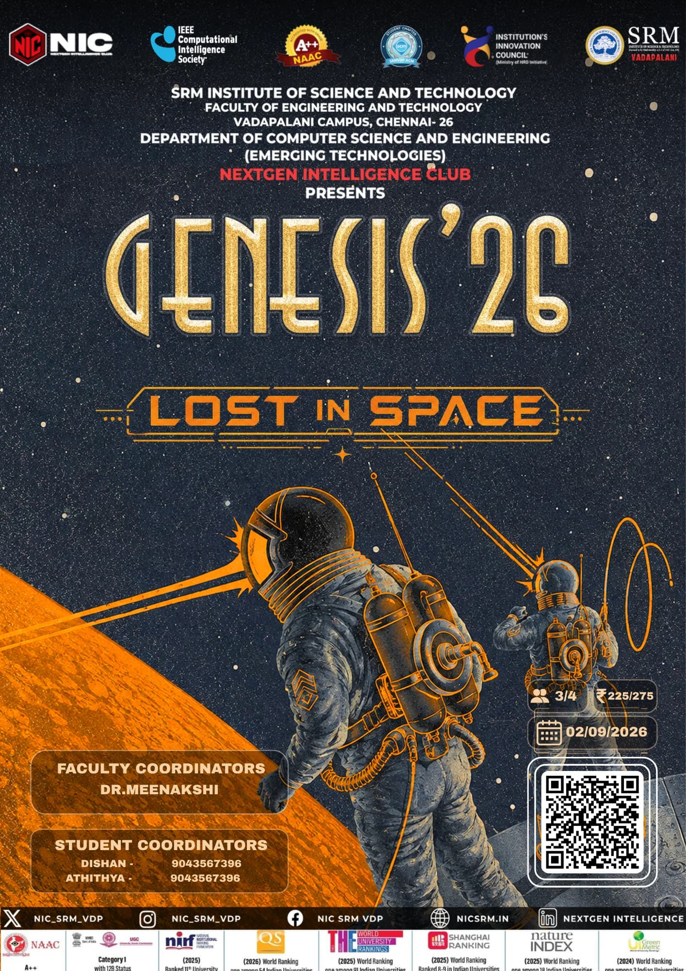 Poster for Lost in Space, a Genesis '26 event