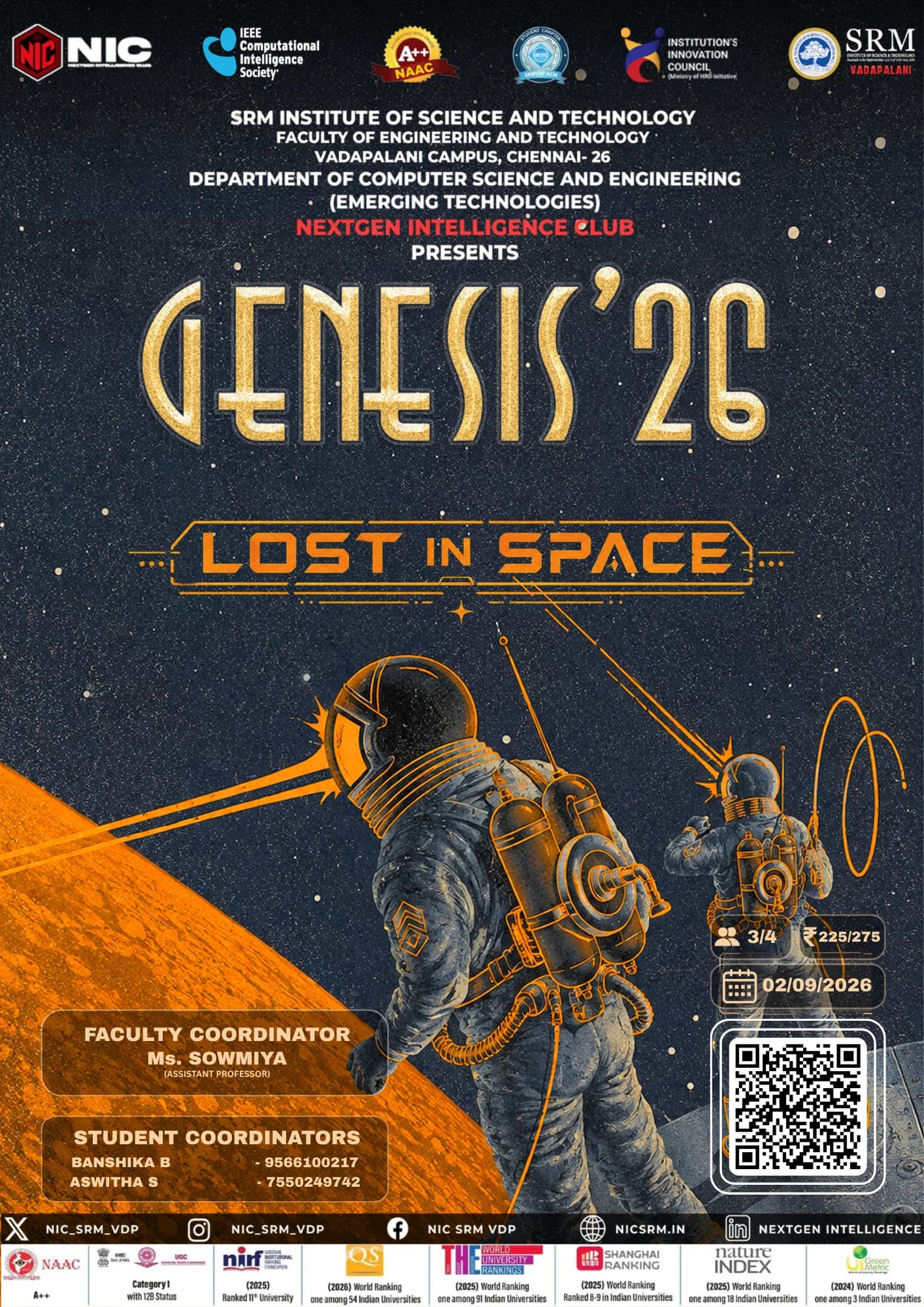 Poster for Lost in Space, a Genesis '26 event