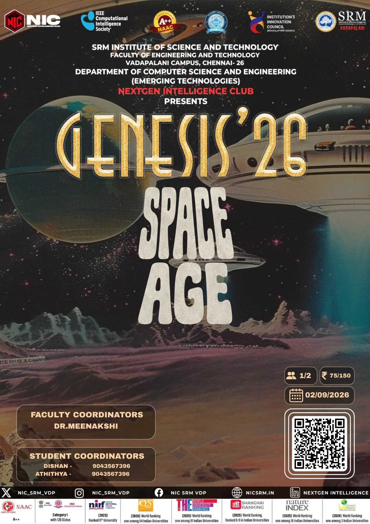 Poster for Space Age, a Genesis '26 event