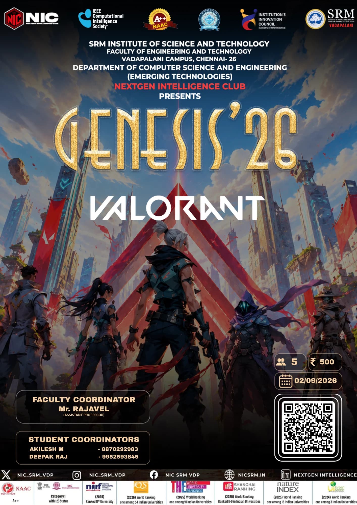 Poster for Valorant, a Genesis '26 event